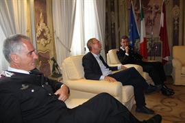 Il colonnello Graziano, il presidente Dorigatti e il generale Mennitti