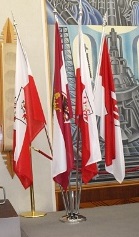 Foto delle bandiere esposte durante il Dreier Landtag 2016