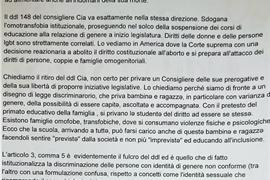 Il documento che le associazioni hanno consegnato ai consiglieri provinciali