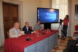 Dorigatti durante la presentazione in Sala Aurora