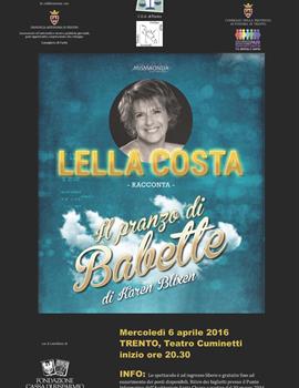 Locandina Il pranzo di Babette di Lella Costa