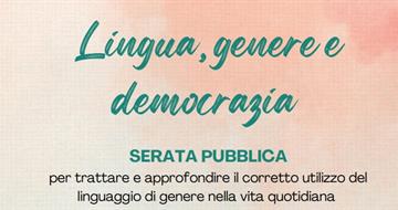 "Lingua, genere e democrazia": incontro organizzato dalla Cpo e dal Comune di Dro